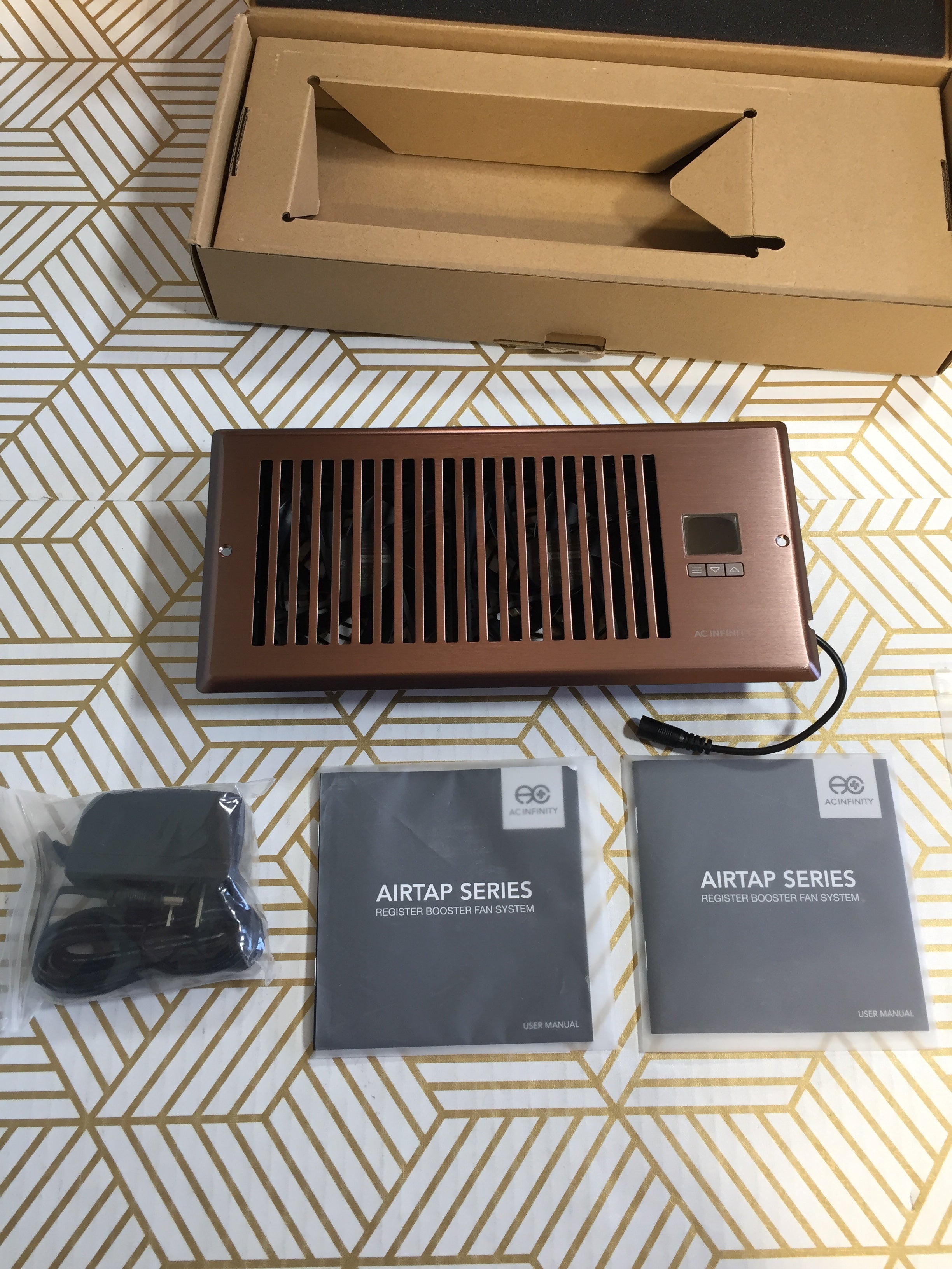 AC Infinity AIRTAP T4, Quiet Register Booster Fan with Thermostat Control 4"x10" (7754558800110)